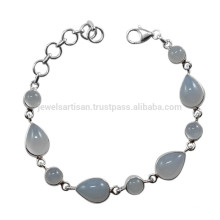 Chalcedony Gemstone 925 Sterling Silver Bracelet Jewelry